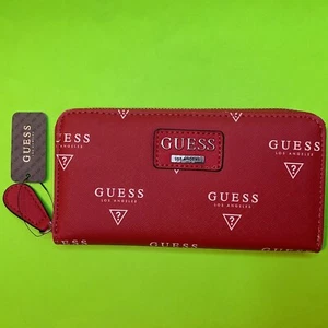 New GUESS Los Angeles Women’s Wallet Red w/White - Picture 1 of 12