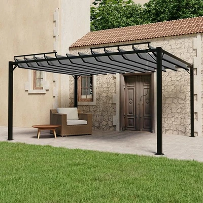 Pergola mit Lamellendach 3x4 m Anthrazit Stoff und Aluminium - Bild 1 von 4