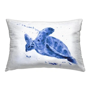 Modern Blue Turtle Outdoor Printed Pillow, 14 x 20 - Picture 1 of 7