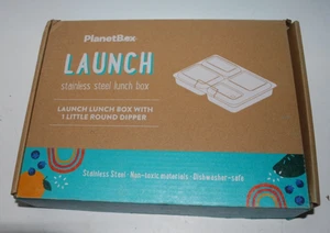 PlanetBox Launch Stainless Steel Bento Lunch Box – 3 Compartment, Deep Tray, Ope - Picture 1 of 6