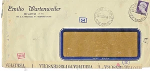 Italien Brief 1943 Emilio Wartenweiler Maschinen, Milano - E. Terracciano Zensur - Bild 1 von 2