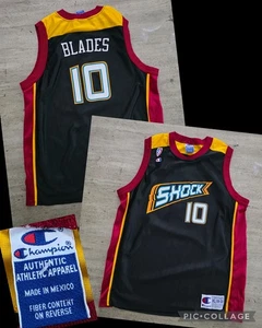 Vintage 90s Champion WNBA Detroit Shock #10 Rhonda Blades Basketball Jersey YXL - Picture 1 of 8
