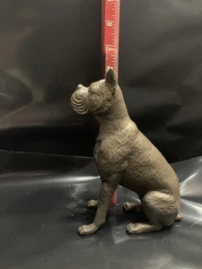 Estatua boxeador perro hierro fundido estatuilla mesa escultura bronce latón acabado - Imagen 1 de 8