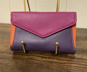 Eine sehr seltene Vintage Style Leder Multicolor Mywalit Snap Ausweis Geldbörse - Bild 1 von 3