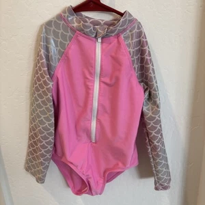 Floatimini Mermaid Long Sleeve Rashguard 1PC Swimsuit Size 5 Girls - Picture 1 of 2