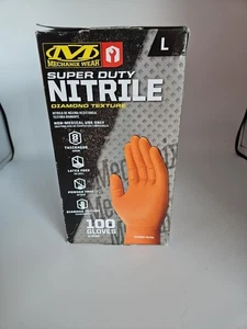 Mechanix Wear: 8 Mil Heavy Duty Nitrile Disposable Gloves Latex & Powder Free Lg - Picture 1 of 4