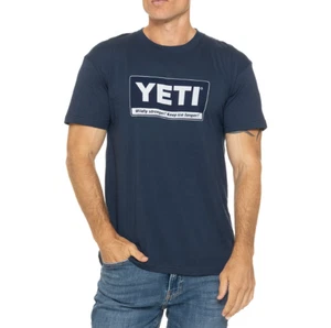 YETI Mens Billboard Navy Blue Cotton S/S T-SHIRT     M   2XL    NWT - Picture 1 of 2