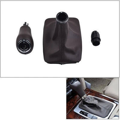 Perilla de cambio de cuero con bota para Mercedes Benz Clase C W204 2007-2013 Foto 1 de 4