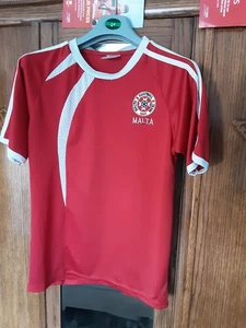 Malta Football Team 1901 Shirt Red & White S/M Maybe Vintage Maybe Used - Picture 1 of 8