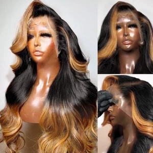 250% Density 13x6 Lace Front Wigs Human Hair Pre Plucked Body Wave HD Transpa... - Picture 1 of 6