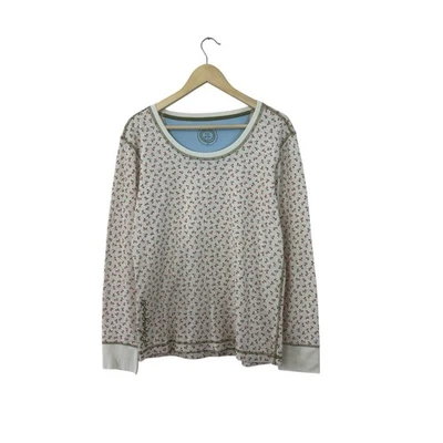 Life Is Good X-Large Thermal Top Long Sleeve White Floral Pullover Cotton Womens - Image 1 of 4
