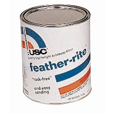 US Chemical FEATHER-RITE 21330 Lightweight Auto Body Filler, 1 gal, White, Paste - Image 1 of 2