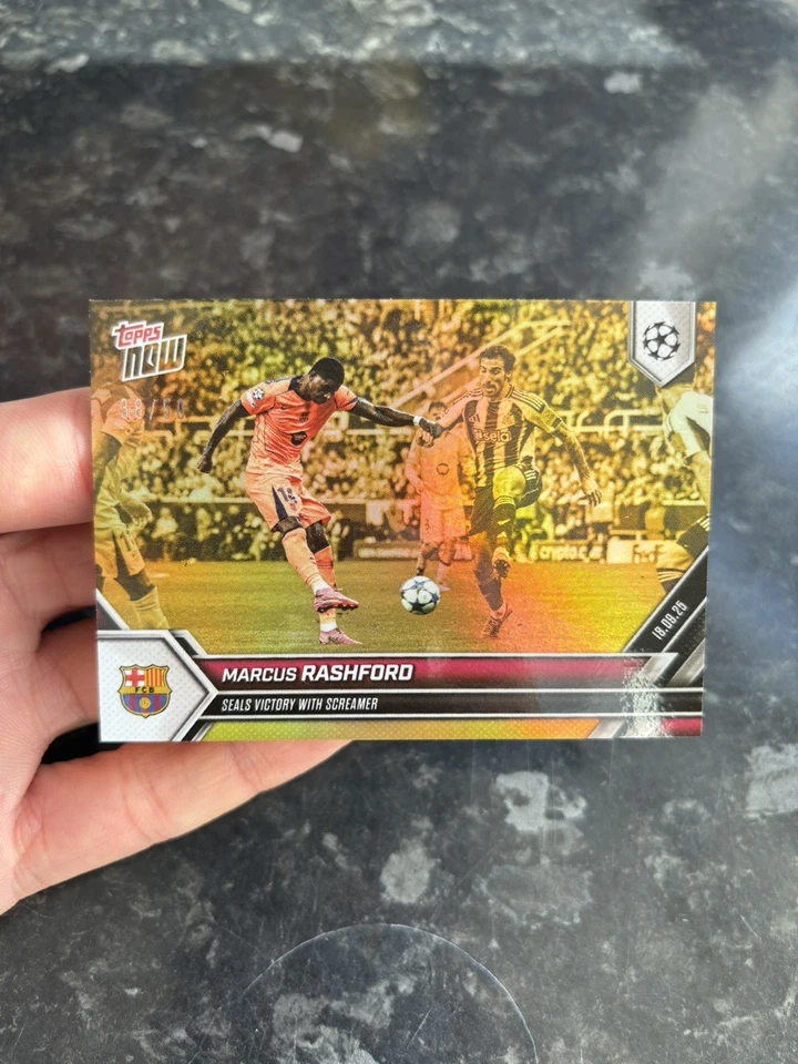 Marcus Rashford FC Barcelona Topps Now Seals victory with Screamer Gold Foil /50 - Image 1 of 1