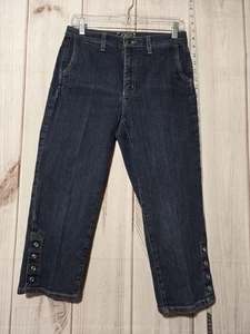 Pantalones de mezclilla NYDJ para mujer 6 azules cortos capri dobladillo con botones premium elásticos hechos en EE. UU. - Imagen 1 de 6