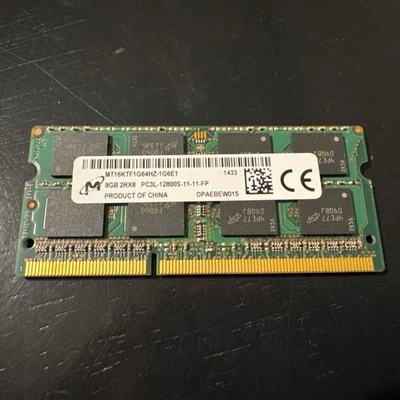 Micron 8GB DDR3 1600MHz PC3L-12800 SoDimm Memory Laptop Ram MT16KTF1G64HZ-1G6E1 - Image 1 of 4