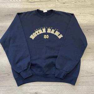 Vintage Notre Dame Fighting Irish Sweatshirt Erwachsene Large marineblau Rundhalsausschnitt Champion - Bild 1 von 8