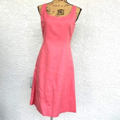 Платье-футляр Ann Taylor размер 4 хлопок шелк роза офис карьера классический дизайнер - Изображение 1 из 4