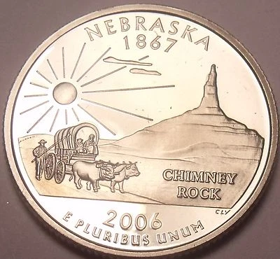 Gem Cameo Proof 2006-S Nebraska State Quarter~See All Our Proof Quarters~Fr/Ship - Image 1 of 2