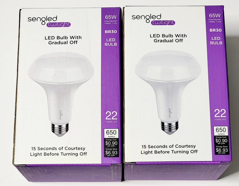 Lot Of 2 Sengled Twilight LED Bulbs with Gradual Turn Off BR30 - Image 1 of 1
