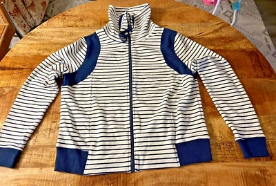 Laura Scott soft, lightweight womens jacket - white w/blue stripes - XL - Image 1 of 4