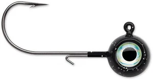 VMC NME38-BK Neon Moon Eye Jig 3/8oz, #2/0 Hook, Black, 4/Pack - Picture 1 of 1