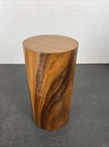 Vintage 7" Teak Holzfurnier Zylinder Kanister Zigarrenkiste Top Zustand! MCM - Bild 1 von 8
