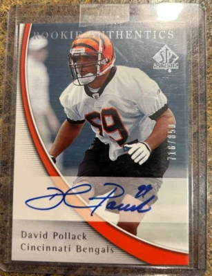 2005 SP Authentic Rookie Authentics /850 David Pollack #191 Auto RC UGA Bengals - Image 1 of 2