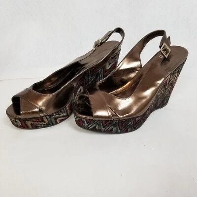 STYLE & CO 5" Wedge 1" Platform Heels Shoes Brown Size 9M ~ 4366 - Image 1 of 4