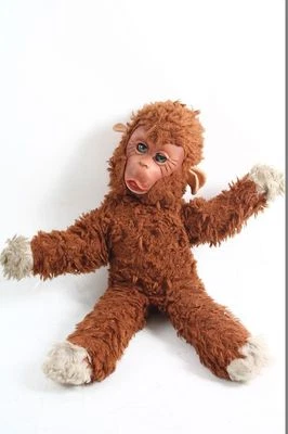 Joli Ancien DDR Peluche Avec le Visage Jouet Singe Monkey Yeux de Sommeil - Photo 1/4