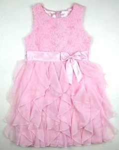 American Princess Girls Pink Dress Size 12 Bow Special Occasion Dress Tie Back - Picture 1 of 9