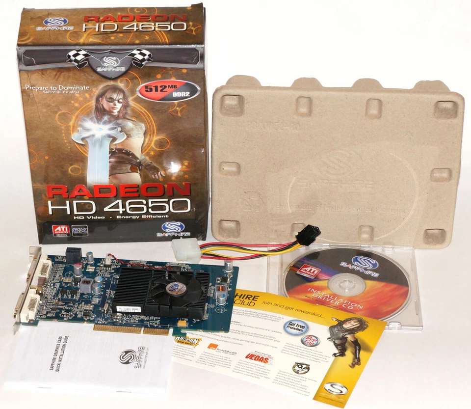 Radeon HD 4650 AGP BOX by Sapphire  ATI 512MB DDR2 DVI - Image 1 of 4