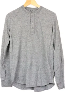 Camiseta UNIQLO Waffle Henley Cuello Manga Larga Para Hombre Talla Pequeña - Gris - ¡Envío Rápido! - Imagen 1 de 10
