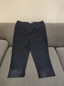 ZAC & RACHEL Pantalone donna nero in rayon elasticizzato pull on, taglia 10 - Foto 1 di 5