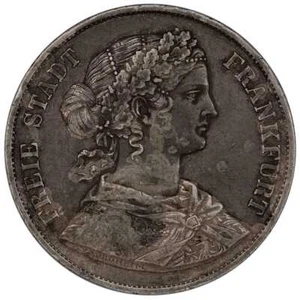 1866 German States, Frankfurt Silver 2 Thaler KM.365 - Extremely Fine - Picture 1 of 2