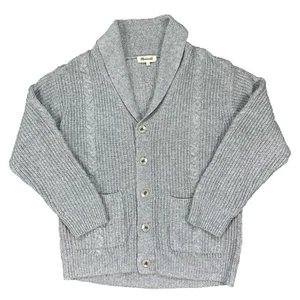Madewell Mens Merino  Wool Shawl Collar Cardigan Sweater Button Up Grey Sz Large - Bild 1 von 7