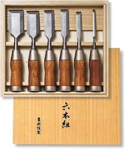 Scalpello tradizionale giapponese nomi set 6 pezzi kakuri fondata nel 1946 Giappone - Foto 1 di 7