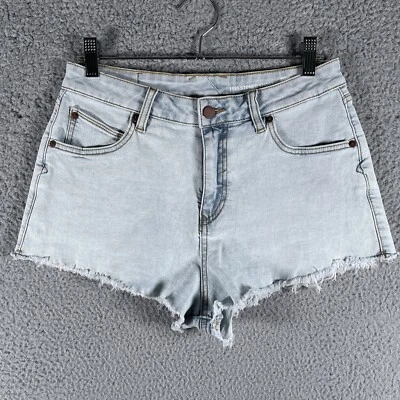 Women’s Cut-Off Jean Shorts Volcom Size 28 Light Wash Denim Raw Hem Blue - Image 1 of 4