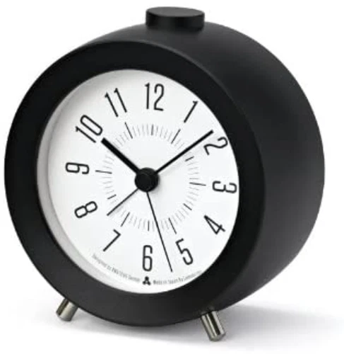 Lemnos JIJI Alarm Clock Black AWA13-04 BK Table Clock Made In Japan New - Image 1 of 1