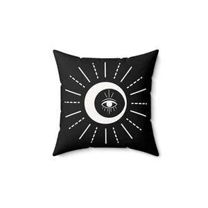 Spun Polyester Square Pillow,Sun,Eye - Picture 1 of 4