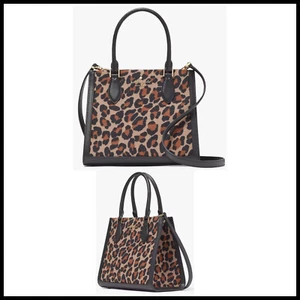 KATE SPADE ELLIE SPOTTED LEOPARD CANVAS SMALL TOTE / CROSSBODY KH455 NWT $359 - Picture 1 of 7