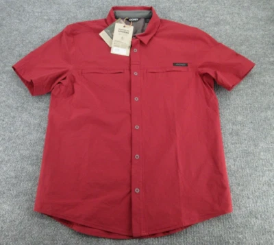 NWT Jockey Shirt Mens Medium Red By Luke Bryan Vented Short Sleeve Button M NEW - Image 1 of 4