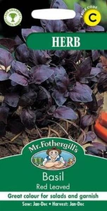 Basil red leaved 300 fresh seeds basil seeds herb seeds mr fothergills - Picture 1 of 7