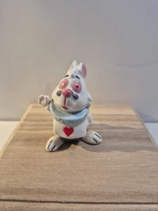 Disney Alice im Wunderland kleine weiße Keramik Hase Figur Japan 2,75" - Bild 1 von 6