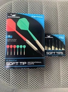 Narwhal Darts Soft Tip 6 Pack 15g Electronic Dartboards & 50 Replacement Tips - Picture 1 of 2