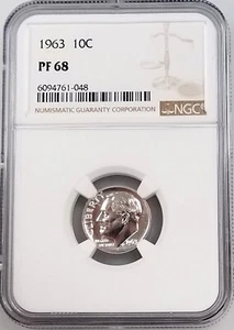 1963 Proof Roosevelt Dime certified PF 68 by NGC!  - Picture 1 of 4