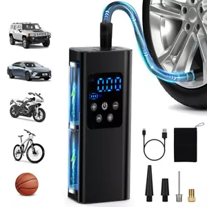 LCD Elektrische Akku Luftpumpe 150 PSI Auto Reifen Druckluft Fahrrad Kompressor - Bild 1 von 16