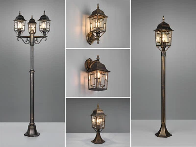 Landhausstil Gartenleuchten mit Strom, Terrassenlampen Mastleuchte Laternenoptik - Bild 1 von 4