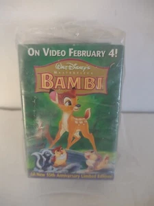 Lot Vtg Bambi VHS Video Pinback Button Pin Movie Promo Disney's 55th Anniversary - Picture 1 of 6