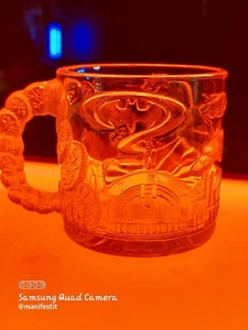 VTG 1995 Crystal Cut Glass McDonalds Batman Forever TWO FACE Mug DC Comics Cup - Bild 1 von 10