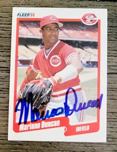 MARIANO DUNCAN Firmato 1990 Aggiornamento Fleer #U-12 Cincinnati Reds Card Autografo - Foto 1 di 4